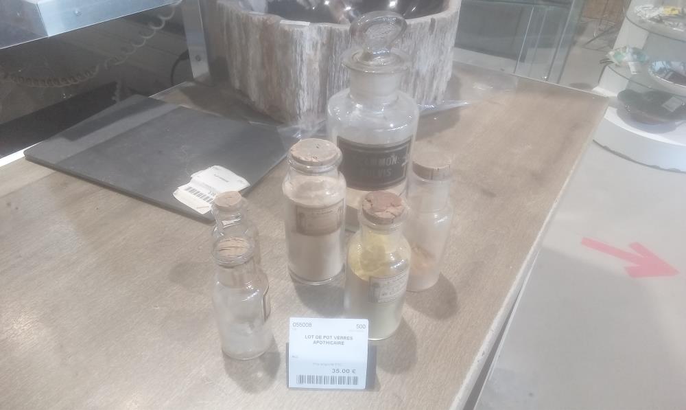 LOT DE POT VERRES APOTHICAIRE
