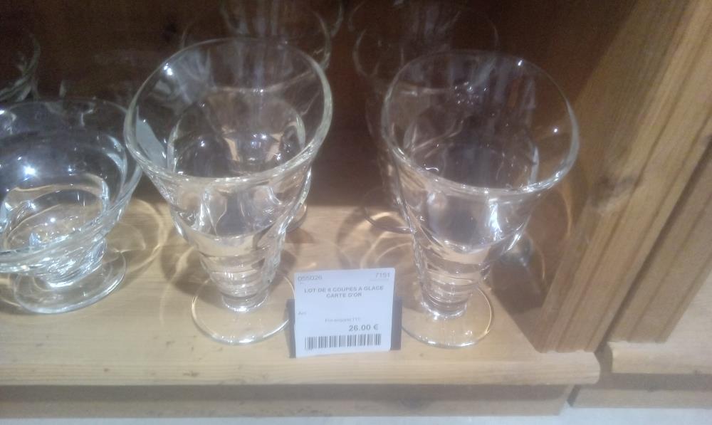 LOT DE 6 COUPES A GLACE CARTE D'OR