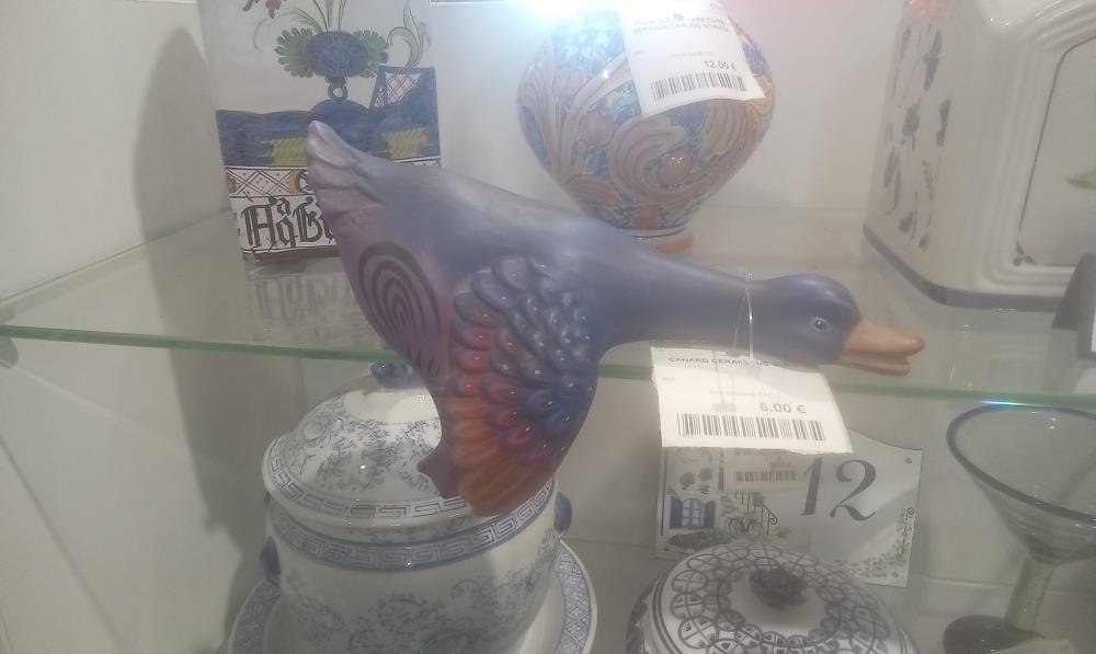 CANARD CERAMIQUE BLEU