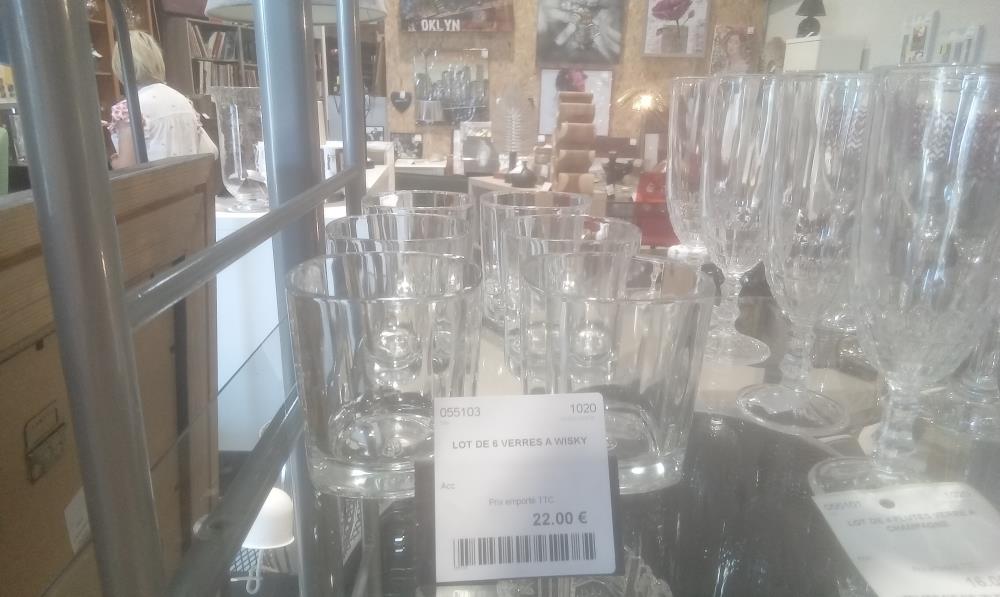 LOT DE 6 VERRES A WISKY