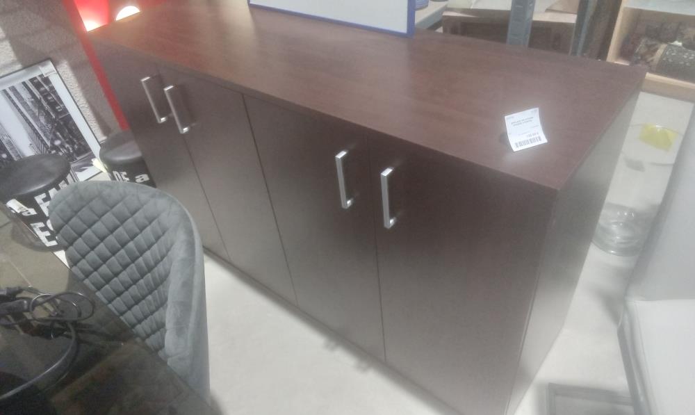 ENFILADE MELAMINEE WENGEE 4 PORTES PLATEAU EN L'ETAT