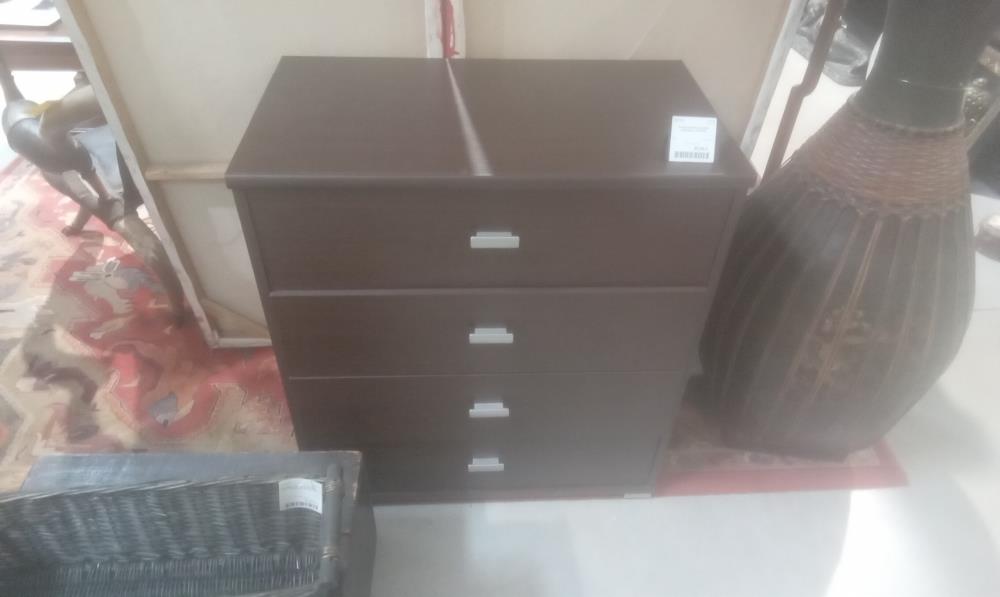 COMMODE MELAMINEE WENGEE 4 TIROIRS