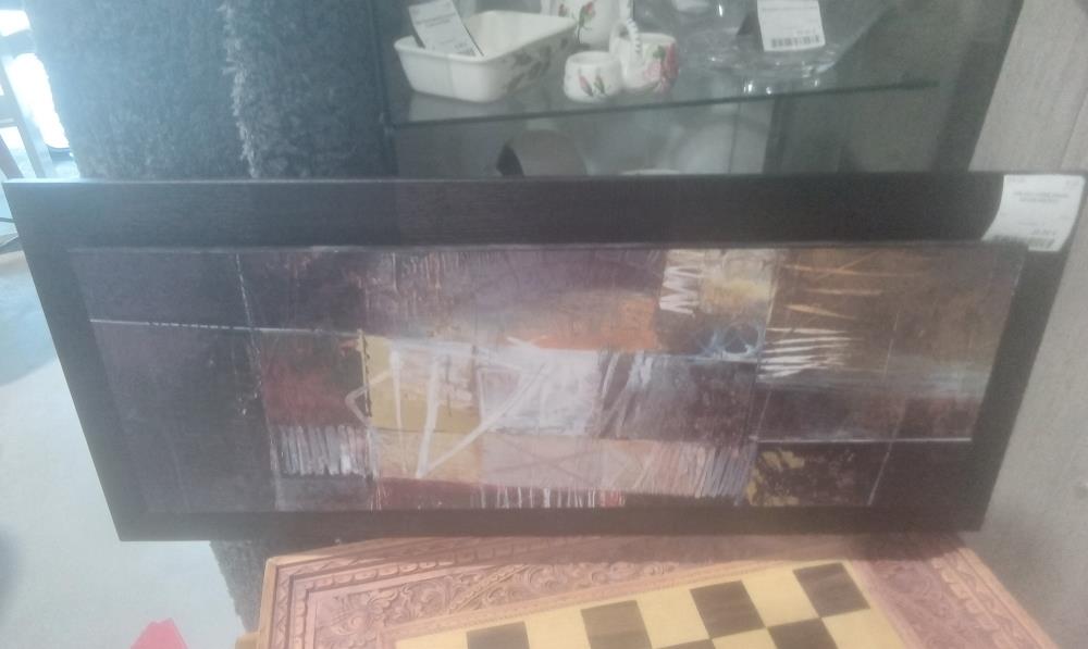 TABLEAU CADRE WENGE DECOR ABSTRAIT