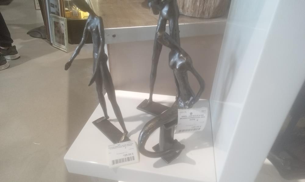 SIRENE SUR SOCLE ACIER BRONZE D'APRES KLEIN JEAN MARIE