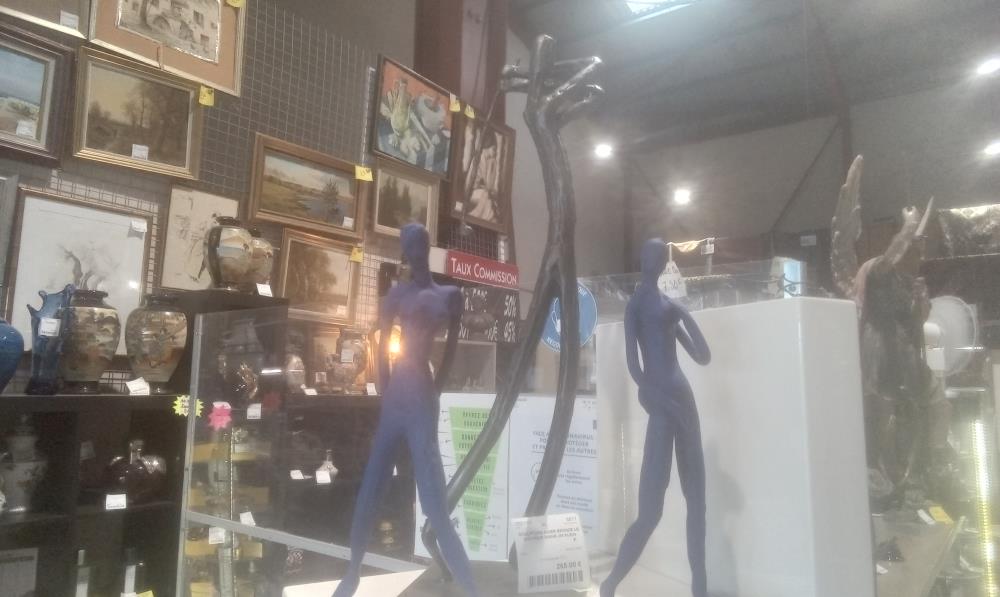 SCULPTURE ACIER BRONZE LE GOLFEUR SIGNE JM KLEIN