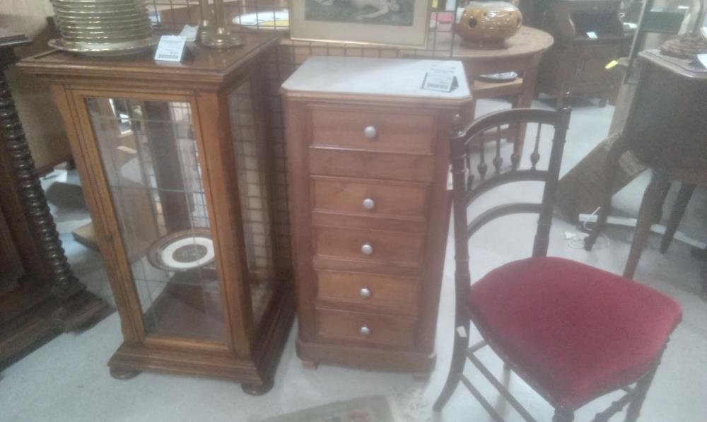 CHEVET NAPOLEON III MARBRE BLANC 5 TIROIRS