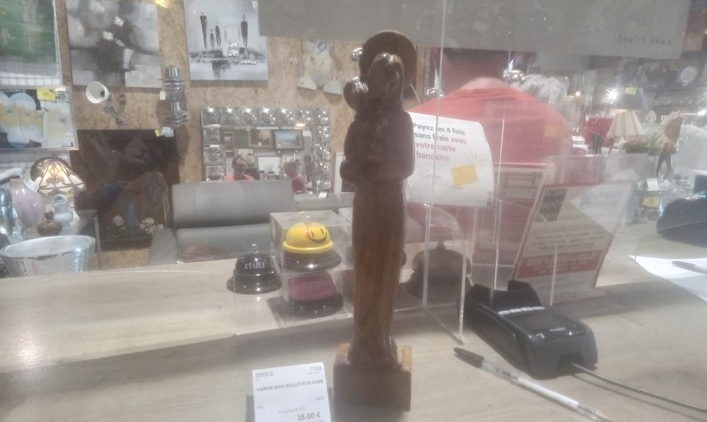 VIERGE BOIS SCULPTE OLIVIER