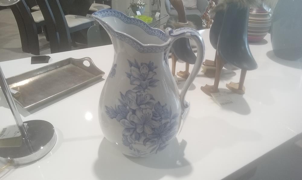 BROC CERAMIQUE DECOR FLORAL  IRON STONE 