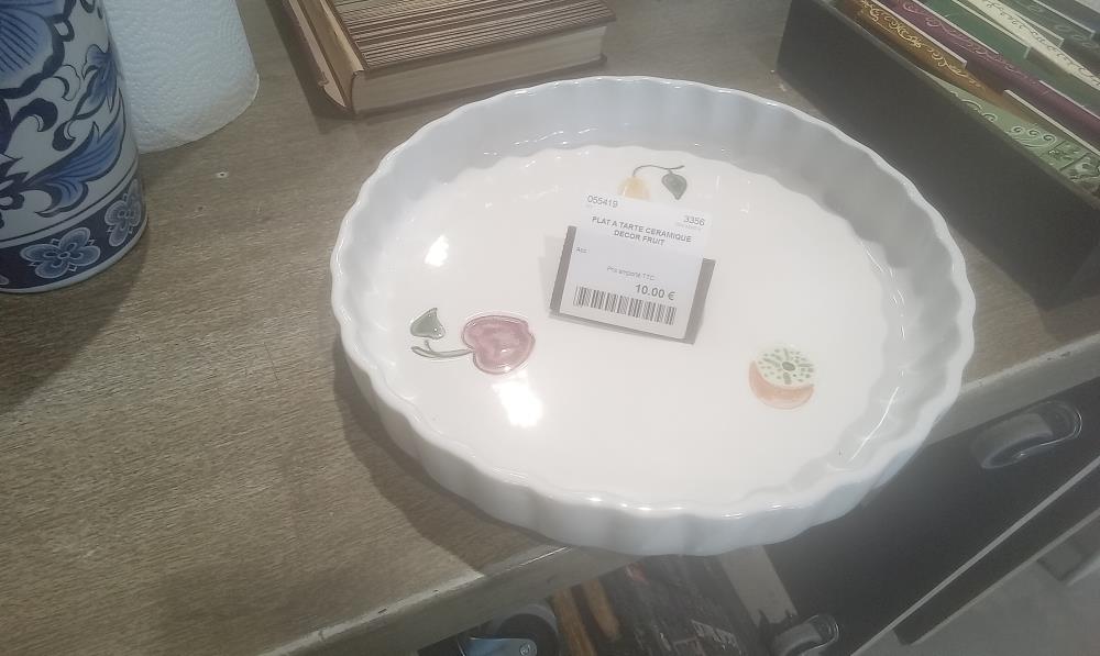 PLAT A TARTE CERAMIQUE DECOR FRUIT