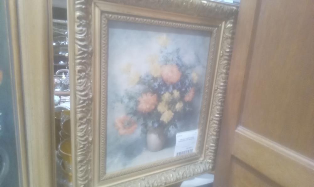 TABLEAU CADRE DORE REPRODUCTION BOUQUET