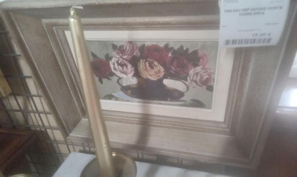 TABLEAU HSP NATURE MORTE CADRE EPAIS