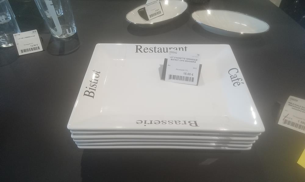 LOT D'ASSIETTE CERAMIQUE BISTROT CAFE BRASSERIE