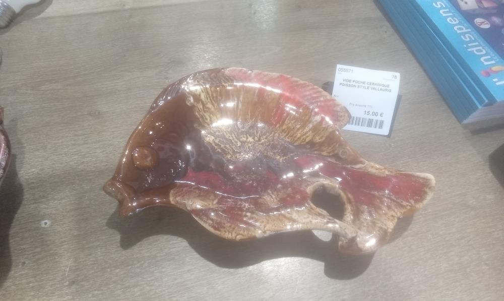 VIDE POCHE CERAMIQUE POISSON STYLE VALLAURIS