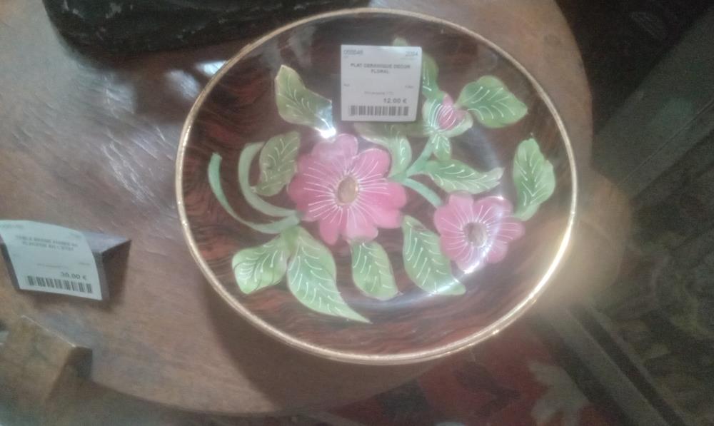 PLAT CERAMIQUE DECOR FLORAL