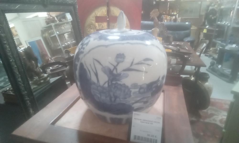 POTICHE CERAMIQUE DECOR ASIATIQUE GM