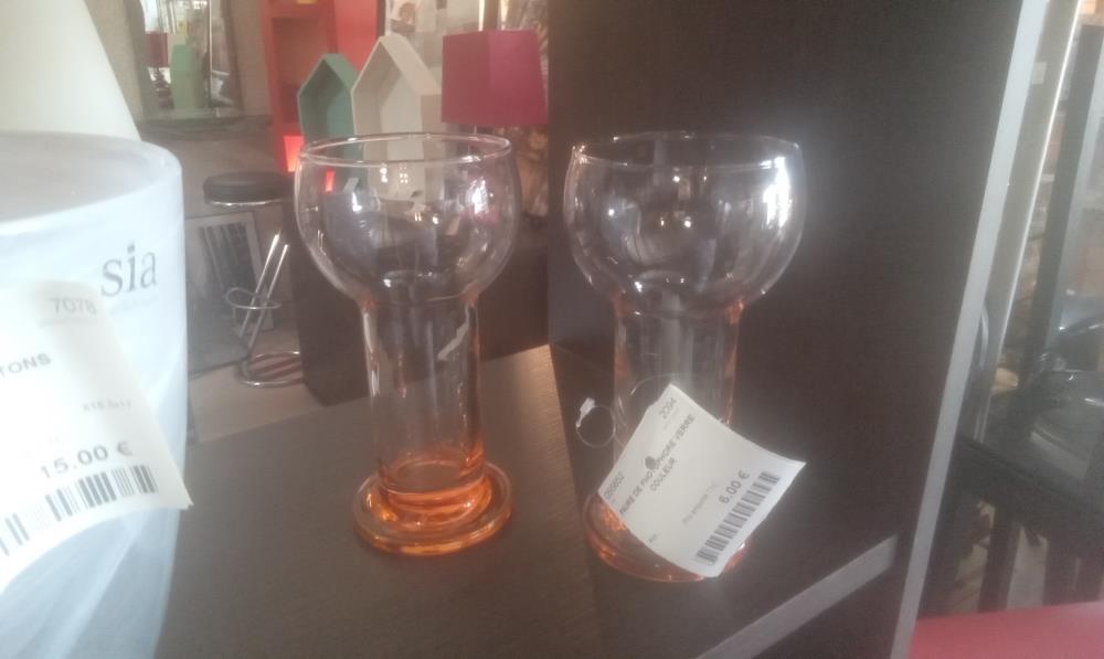 PAIRE DE PHOTOPHORE VERRE COULEUR