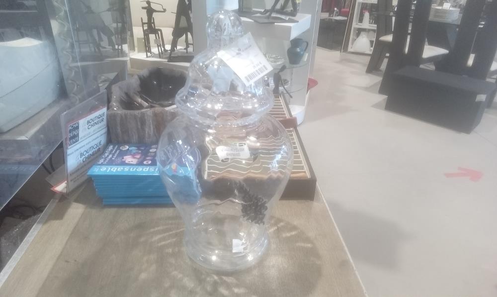 POTICHE VERRE GM DECOR ETAIN
