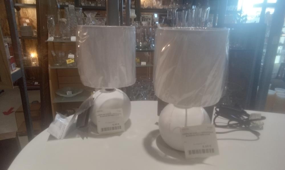 LAMPE DE CHEVET CERAMIQUE BLANCHE PM+ABATJOUR