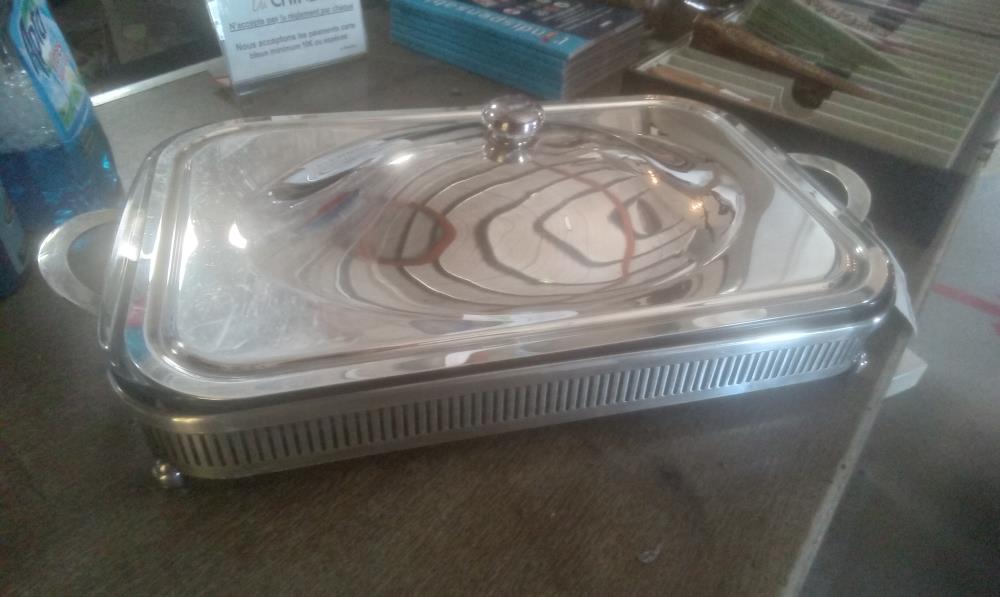 LEGUMIER VERRE MARINEX ET METAL ARGENTE 2ANSES