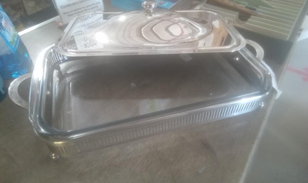 LEGUMIER VERRE MARINEX ET METAL ARGENTE 2ANSES