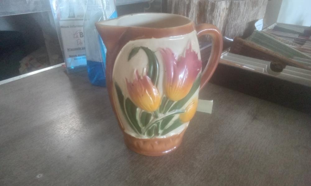 PICHET CERAMIQUE POET LAVAL DECOR FLORAL 1ANSE