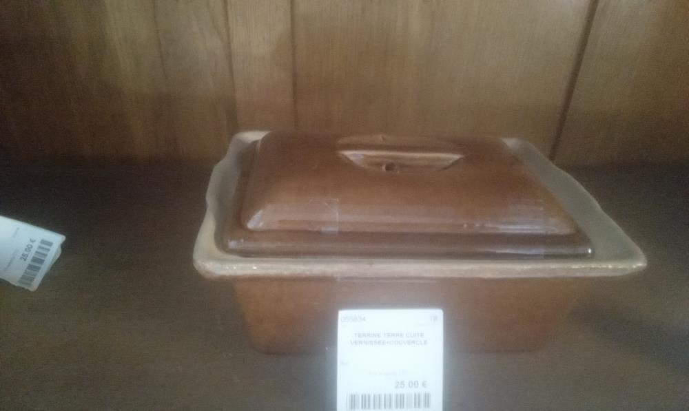 TERRINE TERRE CUITE  VERNISSEE+COUVERCLE
