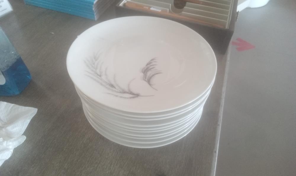 LOT D'ASSIETTES  A DESSERT PORCELAINE HAVILAND BLE