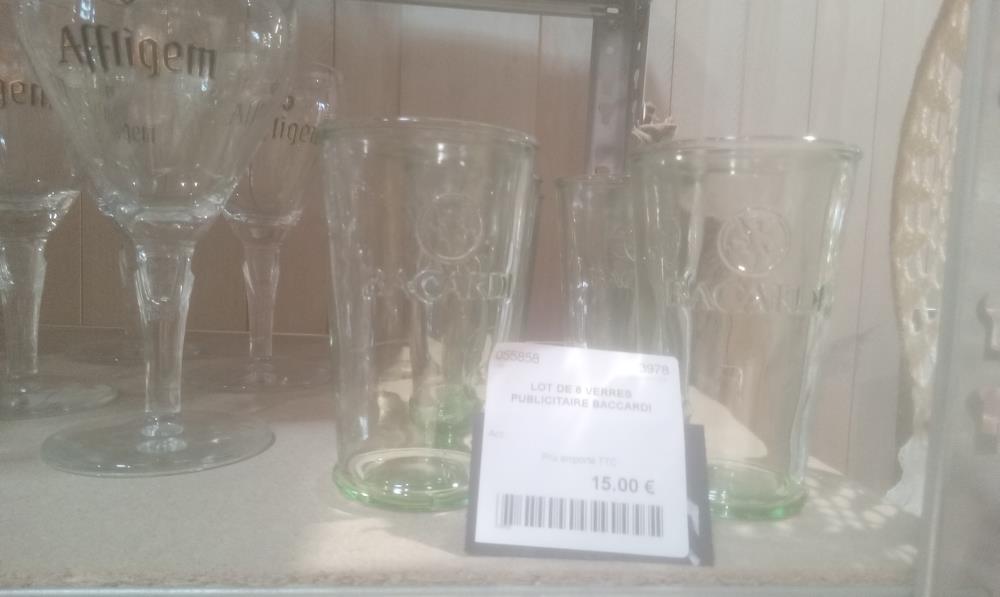 LOT DE 6 VERRES PUBLICITAIRE BACCARDI