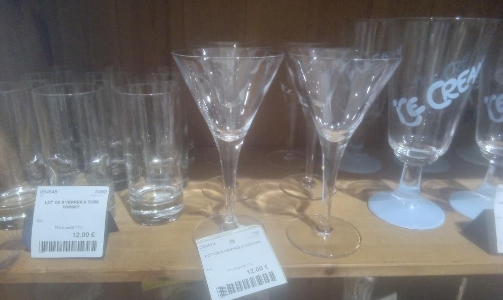 LOT DE 6 VERRES A COKTAIL
