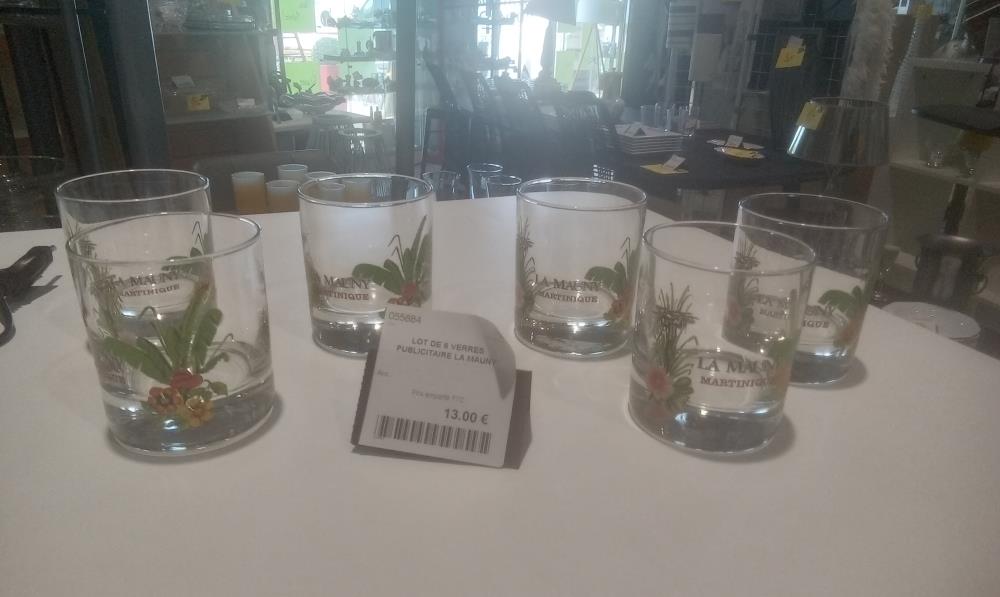 LOT DE 6 VERRES PUBLICITAIRE LA MAUNY