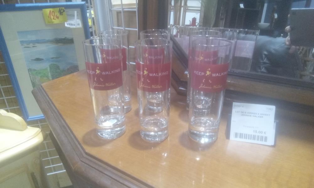 LOT DE 6 VERRES A WHISKY JOHNNIE WALKER