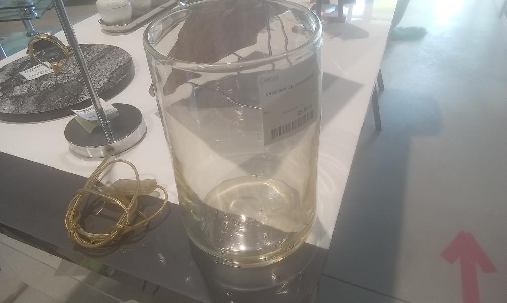 VASE DESIGN VERRE BEIGE