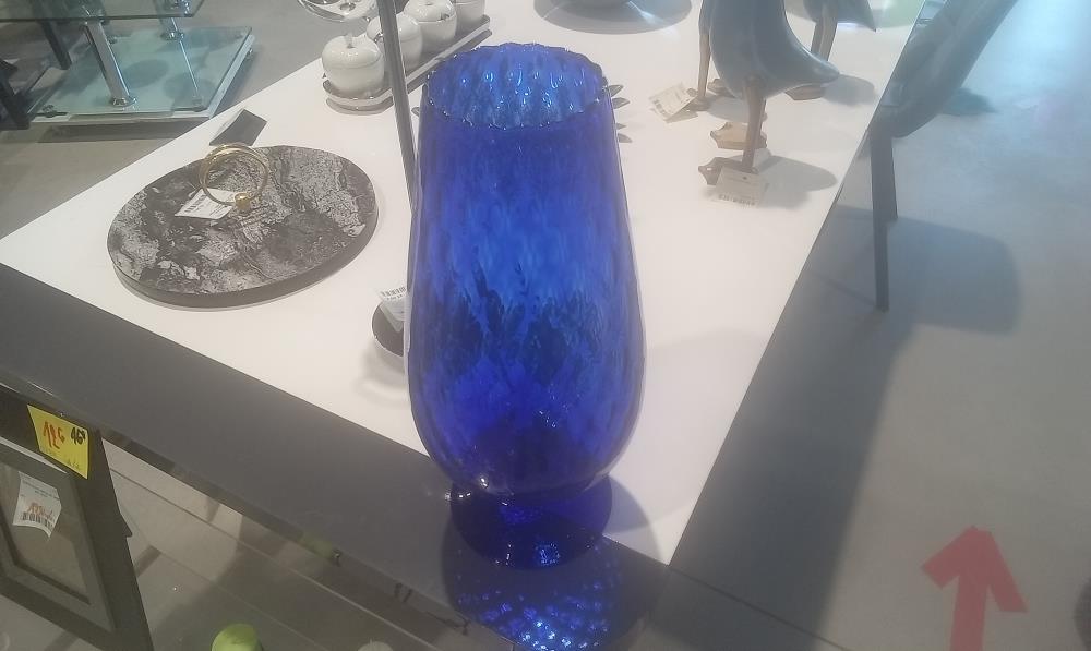 VASE VERRE BLEU GM