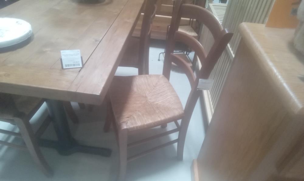 LOT DE 4 CHAISES RUSTIQUE PAILLEES EN L'ETAT