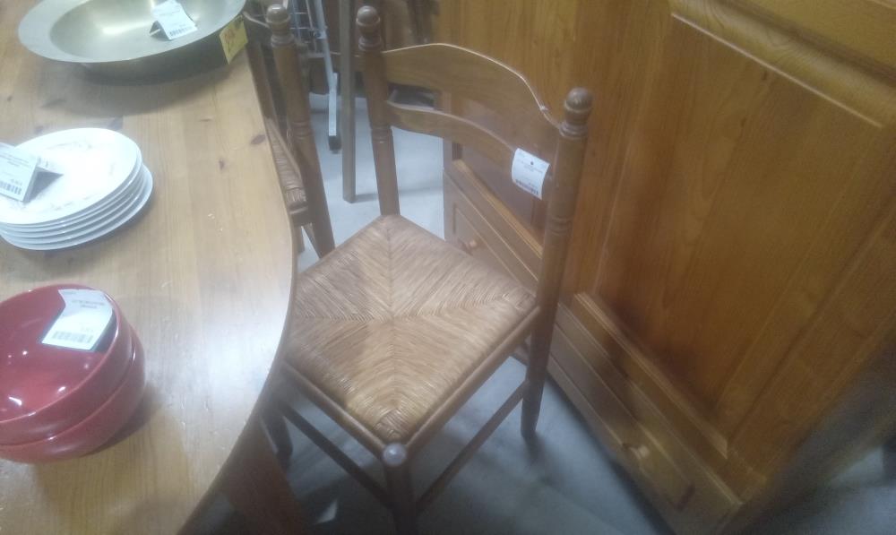 LOT DE 4 CHAISES PAILLEES RUSTIQUE