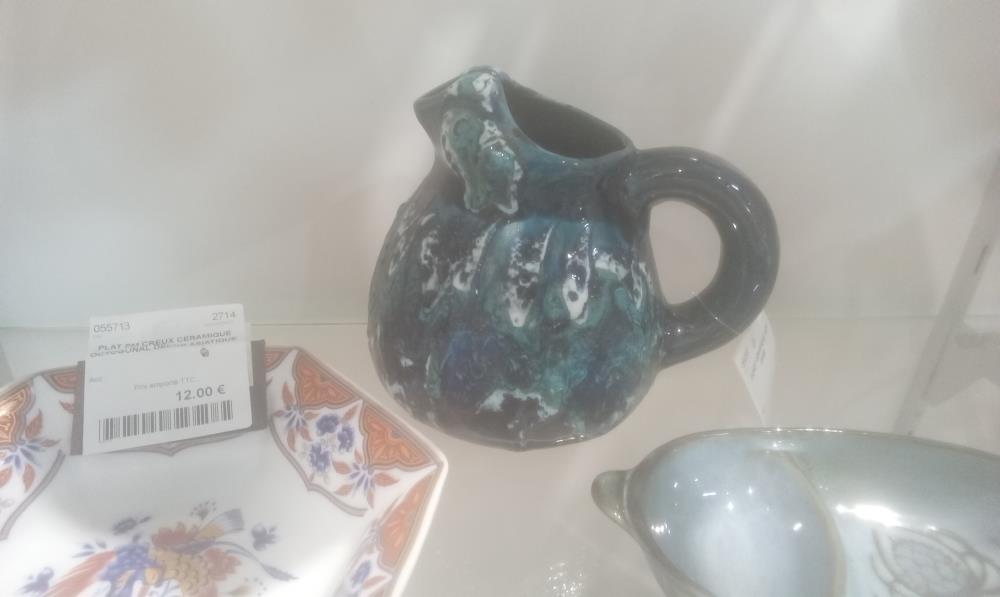 PICHET CERAMIQUE  BLEU 1ANSE 