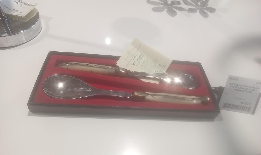 PAIRE DE COUVERT A SALADE COUTELLERIE DE LAGIOLE HONORE DURAND