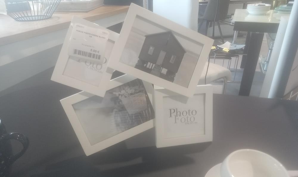 PORTE PHOTO CADRE BLANC X4