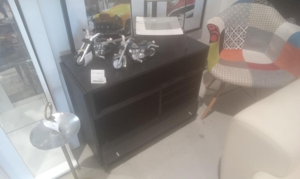 MEUBLE TELE MELAMINE NOIR 1 TIROIR