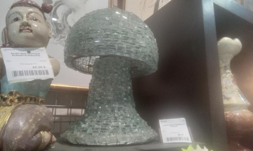 LAMPE DESIGN VERRE EN 2 PARTIES