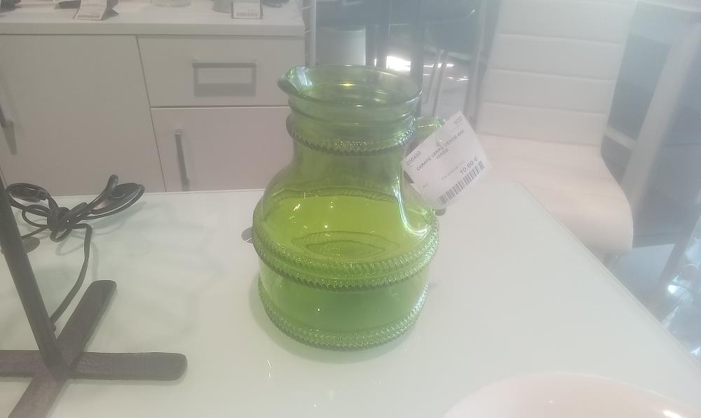 CARAFE VERRE VERTE GM 1ANSE