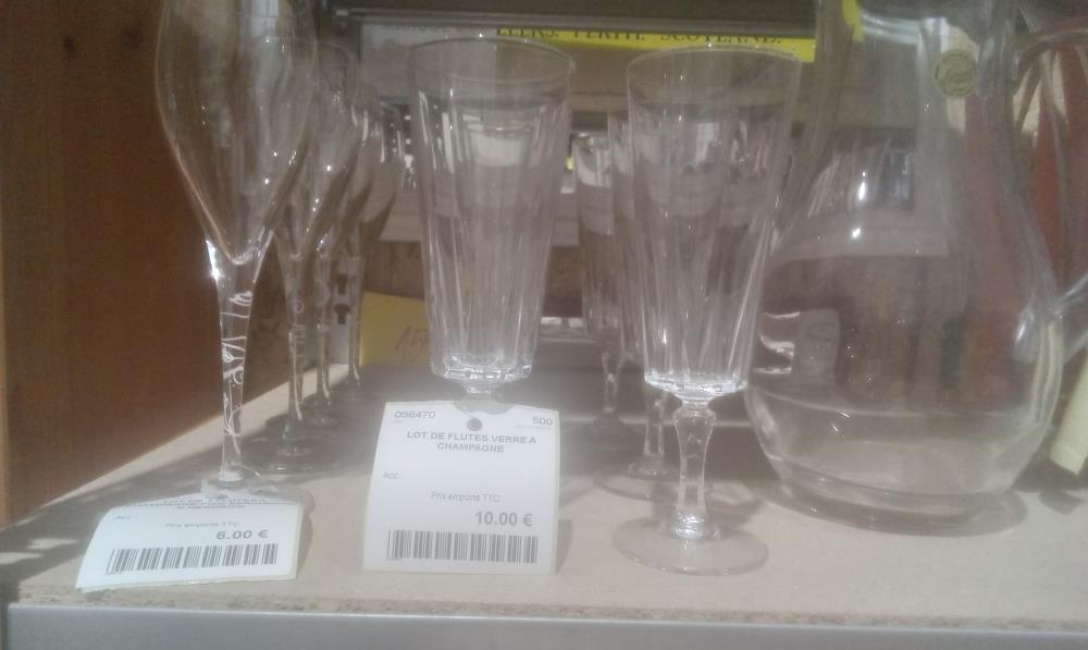 LOT DE FLUTES VERRE A CHAMPAGNE