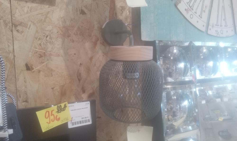 APPLIQUE MURALE BOIS ET METAL