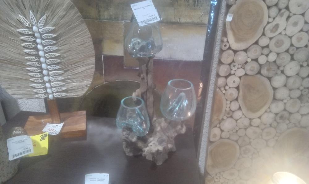 RACINE DE TECK +VERRE 10 CM