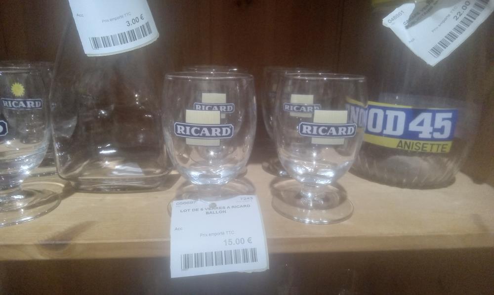 LOT DE 6 VERRES A RICARD BALLON