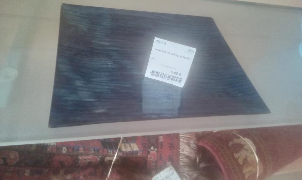 VIDE POCHE VERRE BLEU PM