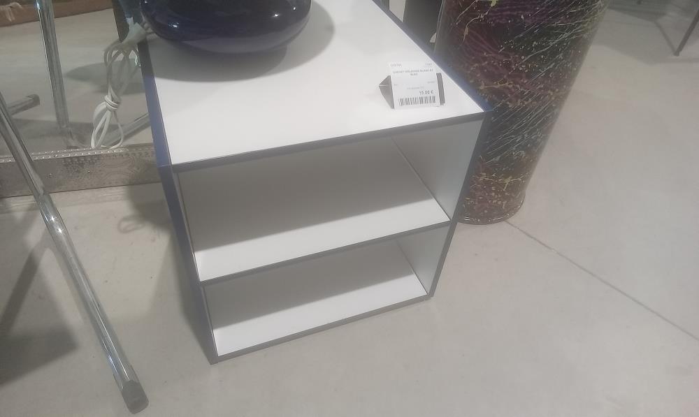CHEVET MELAMINE BLANC ET BLEU