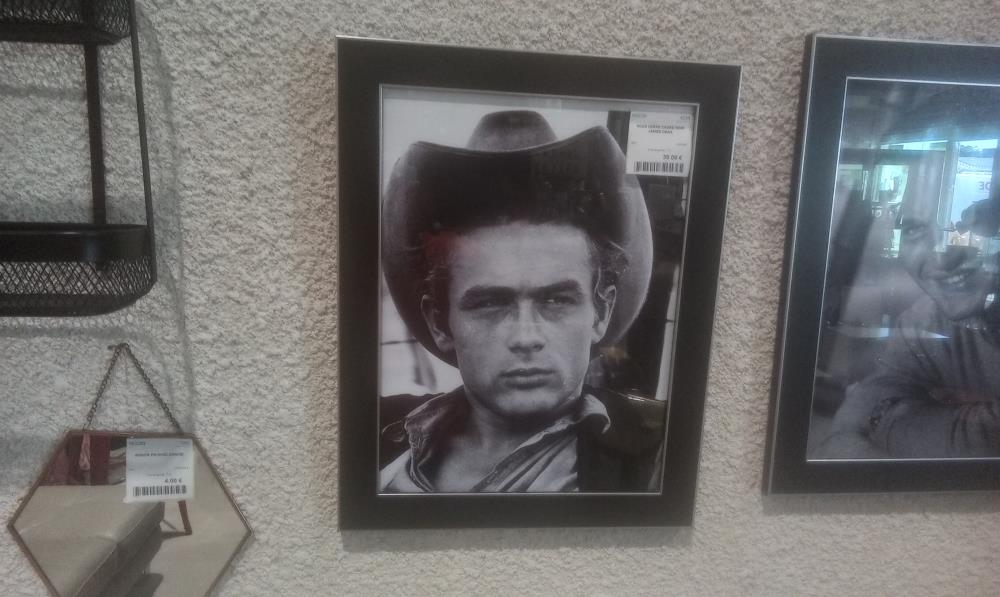 SOUS VERRE CADRE NOIR JAMES DEAN