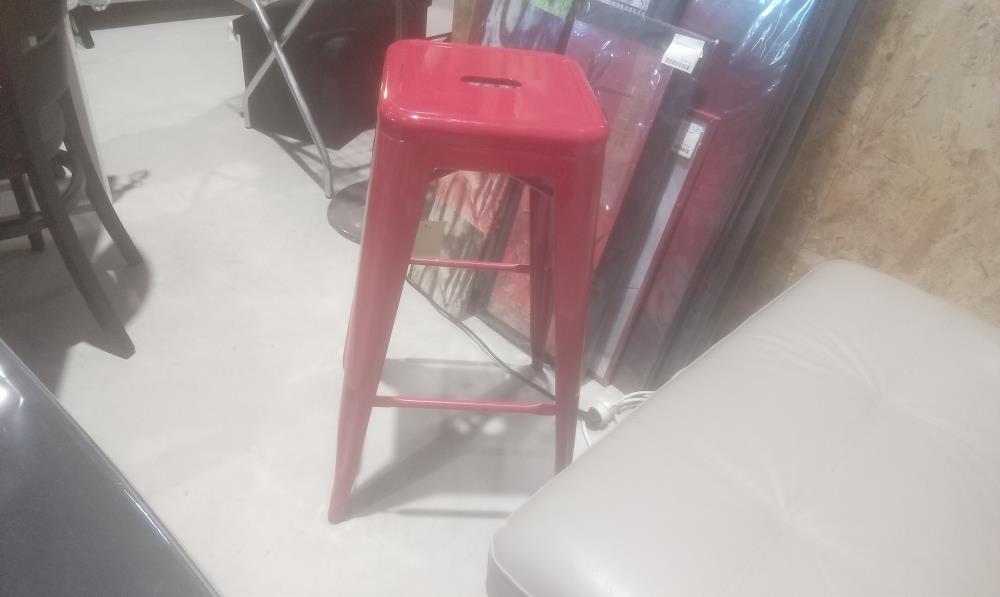 TABOURET ROUGE SKLUM METAL