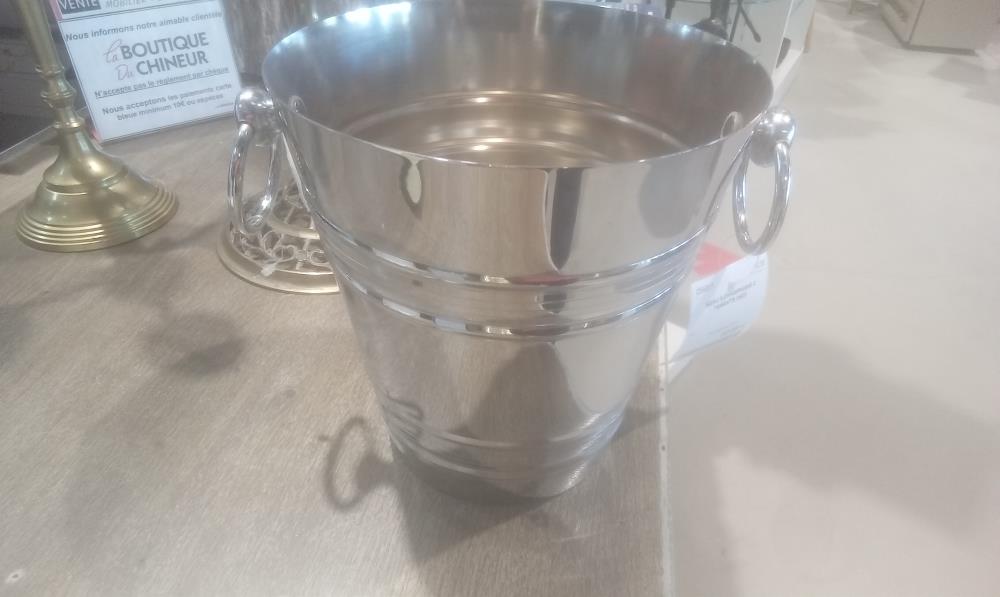 SEAU A CHAMPAGNE 2 TENANTS INOX